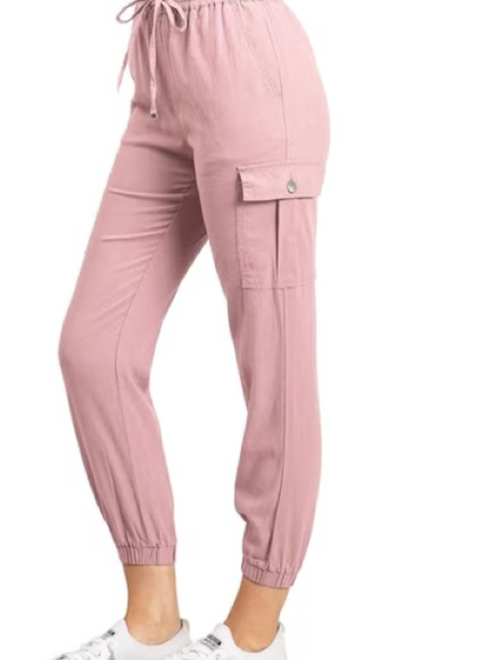 Love Tree Pink Cargo Jogger Linen Blend Pants